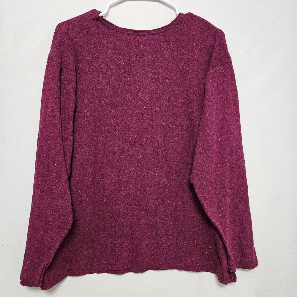 VTH 90s TR Bentley Raw Silk Cotton Knit Burgundy Maroon Sweater M Quiet Luxury - Picture 2 of 10